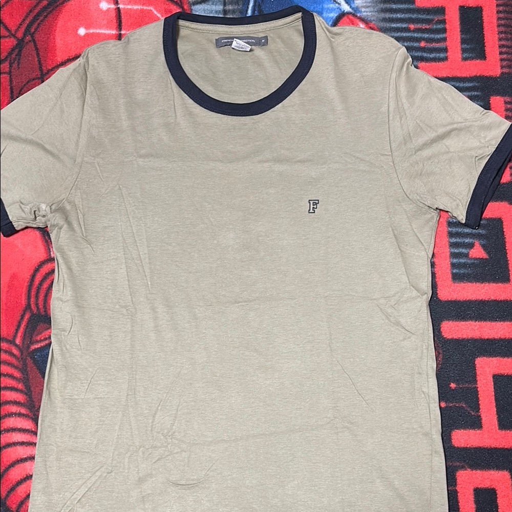 Brand Beige T-Shirt with Black Accents